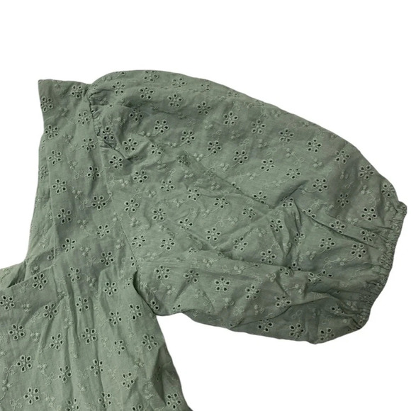 Lola May Green Sage Puff Sleeves Square Neck Dress NWT Size 10 - Picture 8 of 13